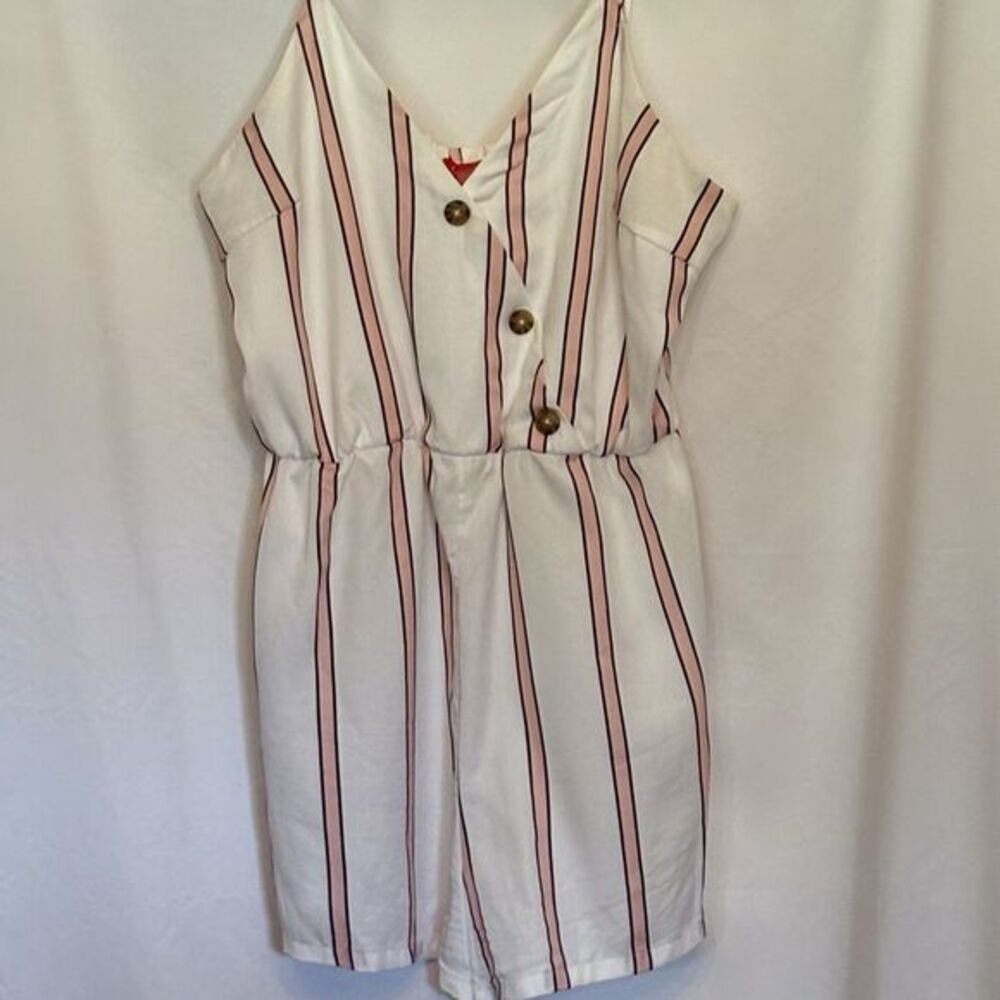 Guess Women’s Shorts Romper Size Medium Striped One Piece Spaghetti Straps